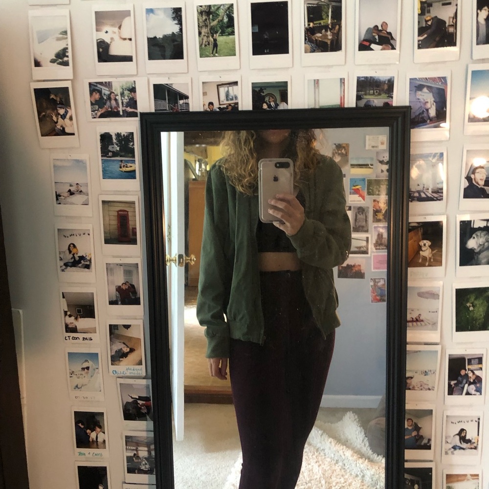 Brandy Melville Green Bomber Jacket